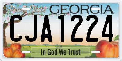 GA license plate CJA1224