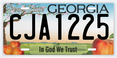 GA license plate CJA1225