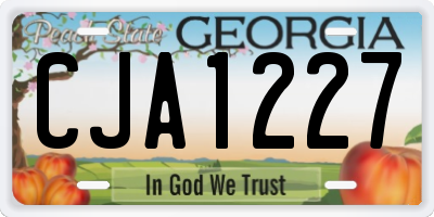 GA license plate CJA1227