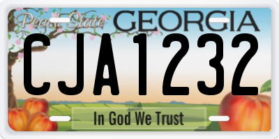 GA license plate CJA1232