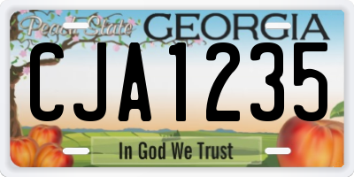 GA license plate CJA1235