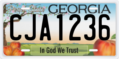 GA license plate CJA1236