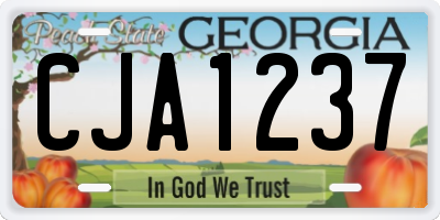 GA license plate CJA1237