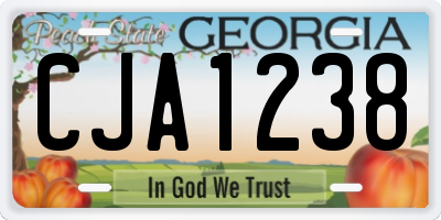 GA license plate CJA1238