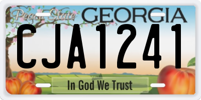 GA license plate CJA1241