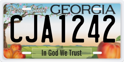 GA license plate CJA1242