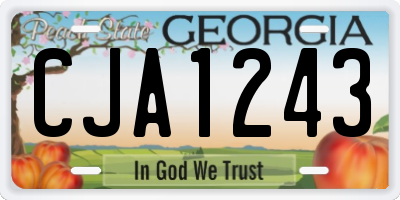 GA license plate CJA1243