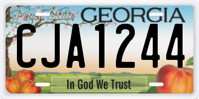 GA license plate CJA1244