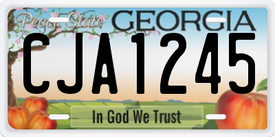 GA license plate CJA1245