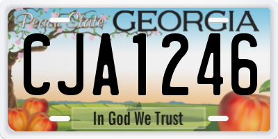 GA license plate CJA1246