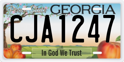 GA license plate CJA1247