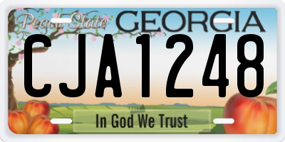 GA license plate CJA1248