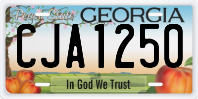 GA license plate CJA1250