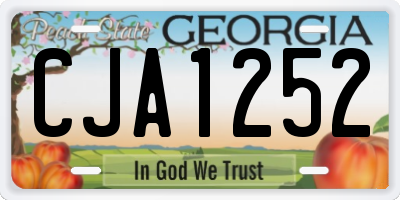 GA license plate CJA1252