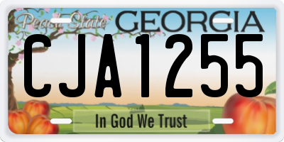GA license plate CJA1255