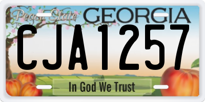 GA license plate CJA1257