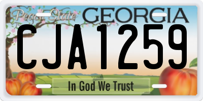 GA license plate CJA1259