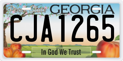 GA license plate CJA1265