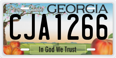GA license plate CJA1266