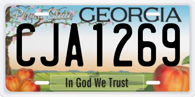 GA license plate CJA1269