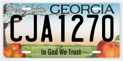 GA license plate CJA1270