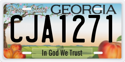 GA license plate CJA1271