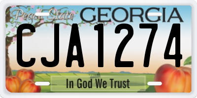 GA license plate CJA1274