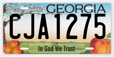 GA license plate CJA1275
