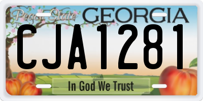 GA license plate CJA1281