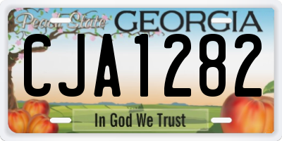 GA license plate CJA1282