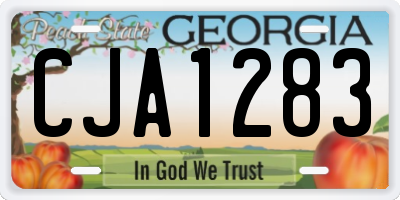GA license plate CJA1283