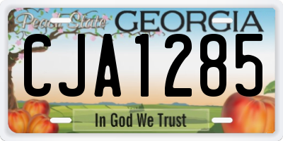 GA license plate CJA1285