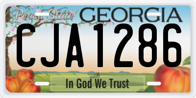 GA license plate CJA1286