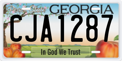 GA license plate CJA1287