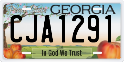 GA license plate CJA1291
