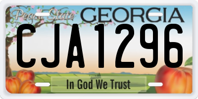 GA license plate CJA1296