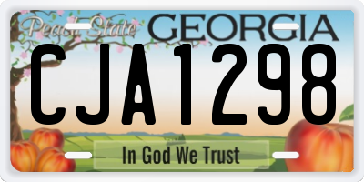 GA license plate CJA1298