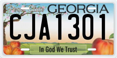 GA license plate CJA1301