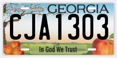 GA license plate CJA1303