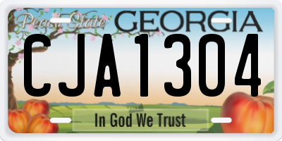 GA license plate CJA1304