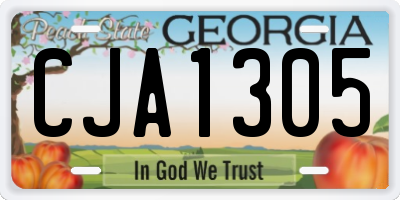 GA license plate CJA1305
