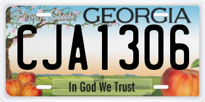GA license plate CJA1306