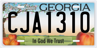 GA license plate CJA1310