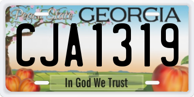 GA license plate CJA1319
