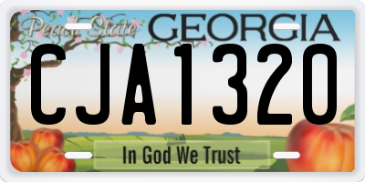 GA license plate CJA1320