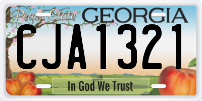 GA license plate CJA1321