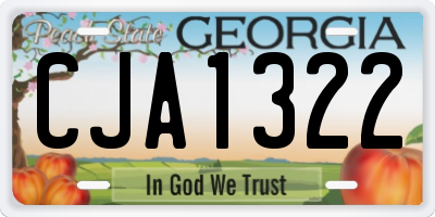GA license plate CJA1322