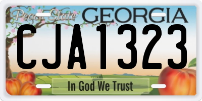 GA license plate CJA1323