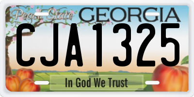 GA license plate CJA1325
