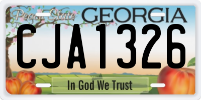 GA license plate CJA1326